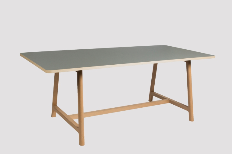 Frame Table L200 Beech Matt Lacquer Lino grey 01