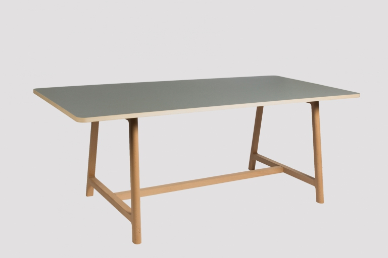 Frame Table L200 Beech Matt Lacquer Lino grey 01